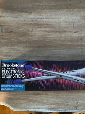 Brookstone Electronic Drumsticks - Silver with Blue Tips